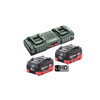 Metabo 10.0 LiHD DUO KIT 18V LiHD ASC 145 Duo Starter Pack 2 x 10.0 Ah (2 x 18V 10.0 Ah LiHD Battery Packs 1 x ASC 145 Duo Super-fast Air-cooled Charger)