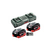 Metabo 5.5 LiHD DUO KIT 18V LiHD ASC 145 Duo Starter Pack 2 x 5.5 Ah(2 x 18V 5.5 Ah LiHD Battery Packs 1 x ASC 145 Duo Super-fast Air-cooled Charger)