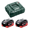 Metabo 5.5 LiHD KIT 18V LiHD Starter Pack 2 x 5.5 Ah(2 x 18V 5.5 Ah LiHD Battery Packs 1 x ASC 55 Air-cooled Charger)