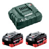 Metabo 8.0 LiHD KIT 18V  LiHD Starter Pack 2 x 8.0 Ah(2 x 18V 8.0 Ah LiHD Battery Packs 1 x ASC 55 Air-cooled Charger)