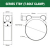 Tridon T-Bolt Clamp Part Stainless 42mm - 45mm