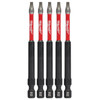 Milwaukee SHOCKWAVE 89mm (3-1/2”) Square Recess #2 Impact Driver Bit 5pk