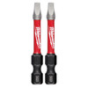 Milwaukee Shockwave 50mm (2”) Square Recess #3 Power Bit 2pk