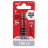 Milwaukee SHOCKWAVE 50mm (2”) T30 Torx Power Bit 2pk