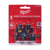 Milwaukee SHOCKWAVE Magnetic Nutdriver Bit Set 1/4, 5/16, 3/8, 7/16, 1/2 5pce