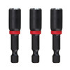 Milwaukee Shockwave 1/4x50mm (2”) Power Bit Magnetic Nutdriver 3pk