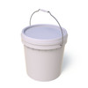 20L White Bucket inc Lid, Metal Handle