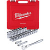 Milwaukee 10-24mm 1/2-1-1/8 1/2 Dr Ratchet & Socket Set  Metric & Imperial 47pce