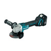 Makita 18V BRUSHLESS 125mm Slide Switch Angle Grinder Kit - Includes 2 x 5.0Ah Batteries. Rapid Charger & Carry Case