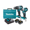 Makita 2 Piece BRUSHLESS Combo Kit - DHP484Z. DTD153Z. 2 x BL1850B. DC18RC & Carry Case