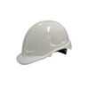 MaxiGuard White Unvented Hard Hat, ratchet harness