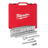 Milwaukee 6-19mm 1/4-1” 1/2 Dr Ratchet & Socket Set Metric & Imperial 56pce
