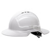 White Broad Brim Vented Hard Hat – Ratchet
