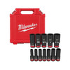 Milwaukee Shockwave 3/8-1-1/16 1/2 Dr 6pt Deep Impact Socket Set Imperial 12pce