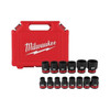 Milwaukee Shockwave 10-27mm 1/2 Dr 6pt Standard Impact Socket Set Metric 14pce