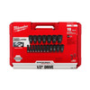 Milwaukee Shockwave 3/8-1-1/2 1/2 Dr 6pt Deep Impact Socket Set Imperial 19pce