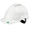 Maxiguard White Vented Hard Hat, sliplock harness