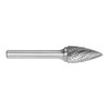 Alpha Silver Series 1/2x1 Tree Pointed Nose Carbide Burr 1/4 Shank