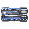 Kincrome 1/4 & 3/8 Dr Lok-On Hand Socket Set Metric / Imperial 44pce