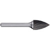 Alpha 1/2x3/4 Tree Pointed Nose Carbide Burr 1/4 Shank