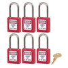 Master Lock Safety Padlock 0410 Zenex 38/44mm Red KA 6pk