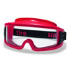 Uvex Type 2 Ultravision Fire Goggle, Red Frame, Clear 80%+ VLT Cat 0, SV Excellence Lens