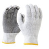 Maxisafe Bleached Knitted Poly Cotton Polka Dot Glove L