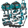 Makita 15 Piece BRUSHLESS Combo Kit - DHP486Z, DTD173Z, DGA508Z, DHR242Z, DHS680Z, DJR187Z, DTM52ZX3, DTW700Z, DBO180Z*,DCL283ZBX1, DJV184Z, DKP181Z, DUB185Z*, MR002GZ, DML812, 4 x BL1850B, DC18RD, & 2 x Bag (199936-9)