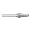 Alpha Silver Series1/2x1-1/8 Tapered Ball Nose Carbide Burr 1/4 Shank