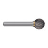 Alpha 7/16x3/8 Ball Shape Carbide Burr 1/4 Shank