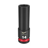 Milwaukee Shockwave 14mm x 1/2 Dr Deep 6pt Impact Socket Metric