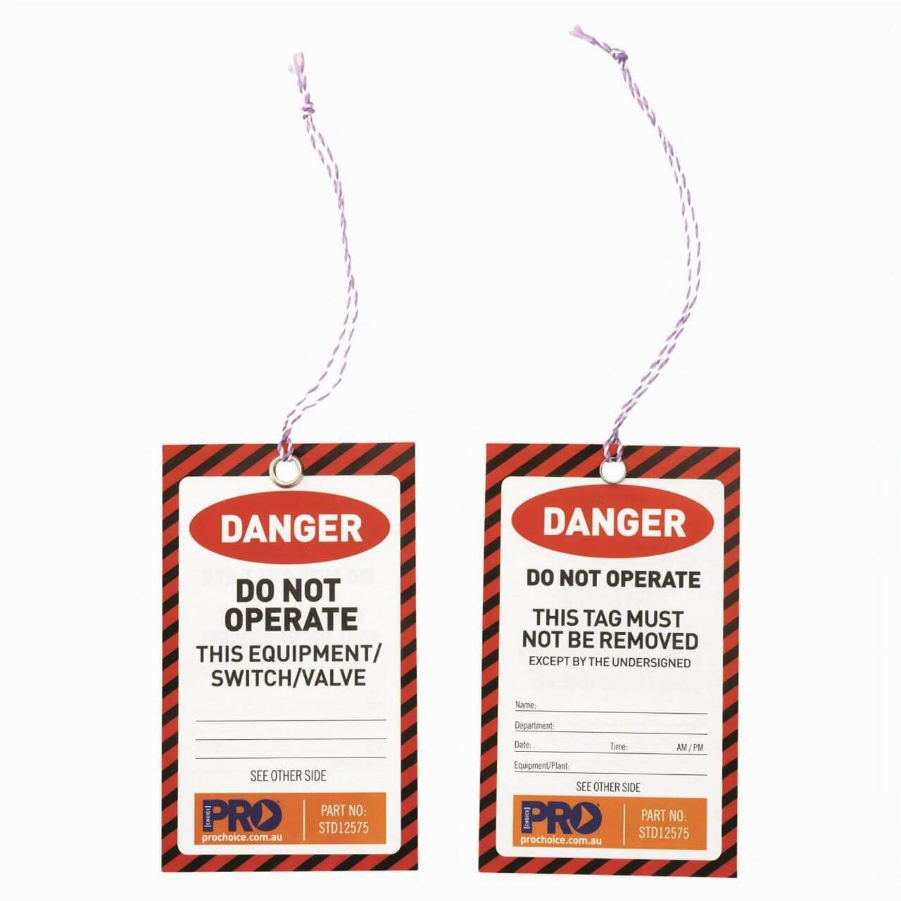 Red Danger Safety Tags Non Tear