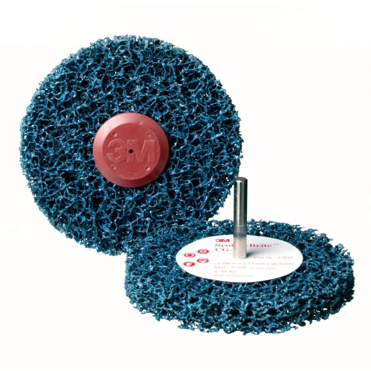 3M Scotch-Brite 75x13mm 6mm Shaft Clean & Strip Disc GP Blue XCRS