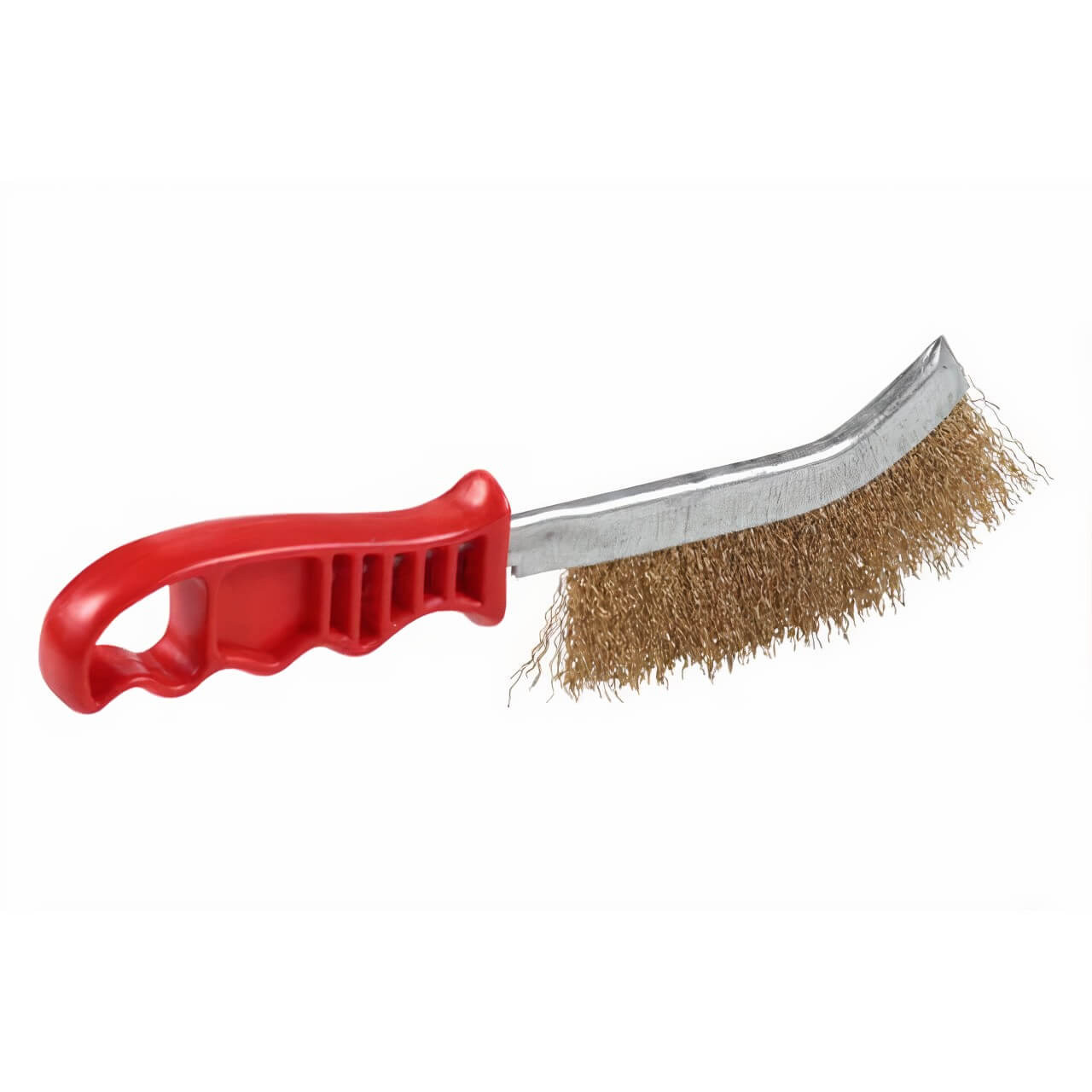 Hand Brush Brass Coated 1R Plastic Handle (Red)