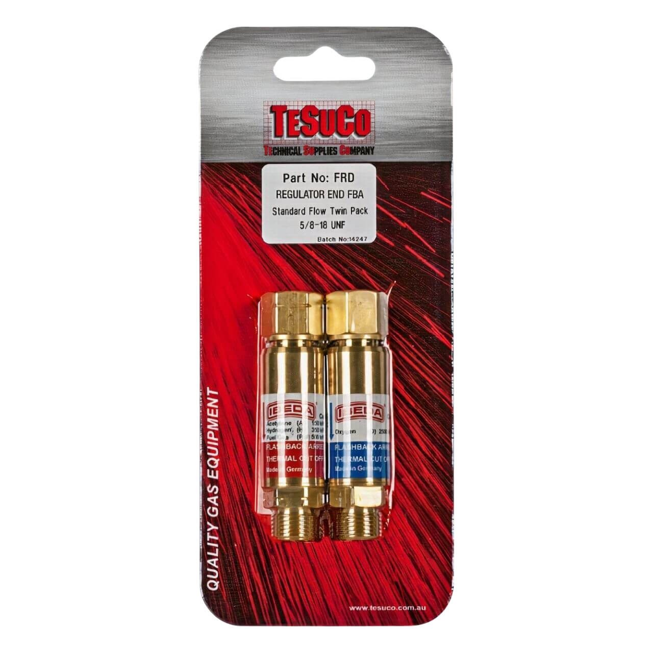 Ibeda Regulator End Flashback Arrestor Oxy/Fuel Twin Pack