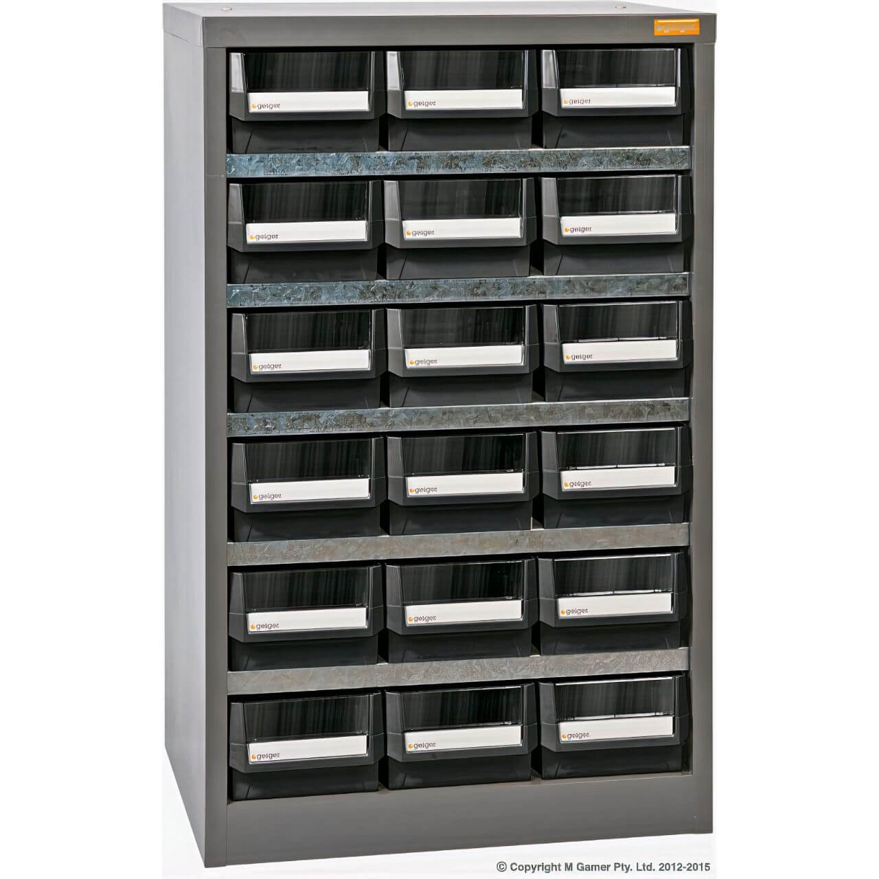 Geiger 18 Drawer Steel Plate Parts Cabinet 550W x 400D x 800H mm