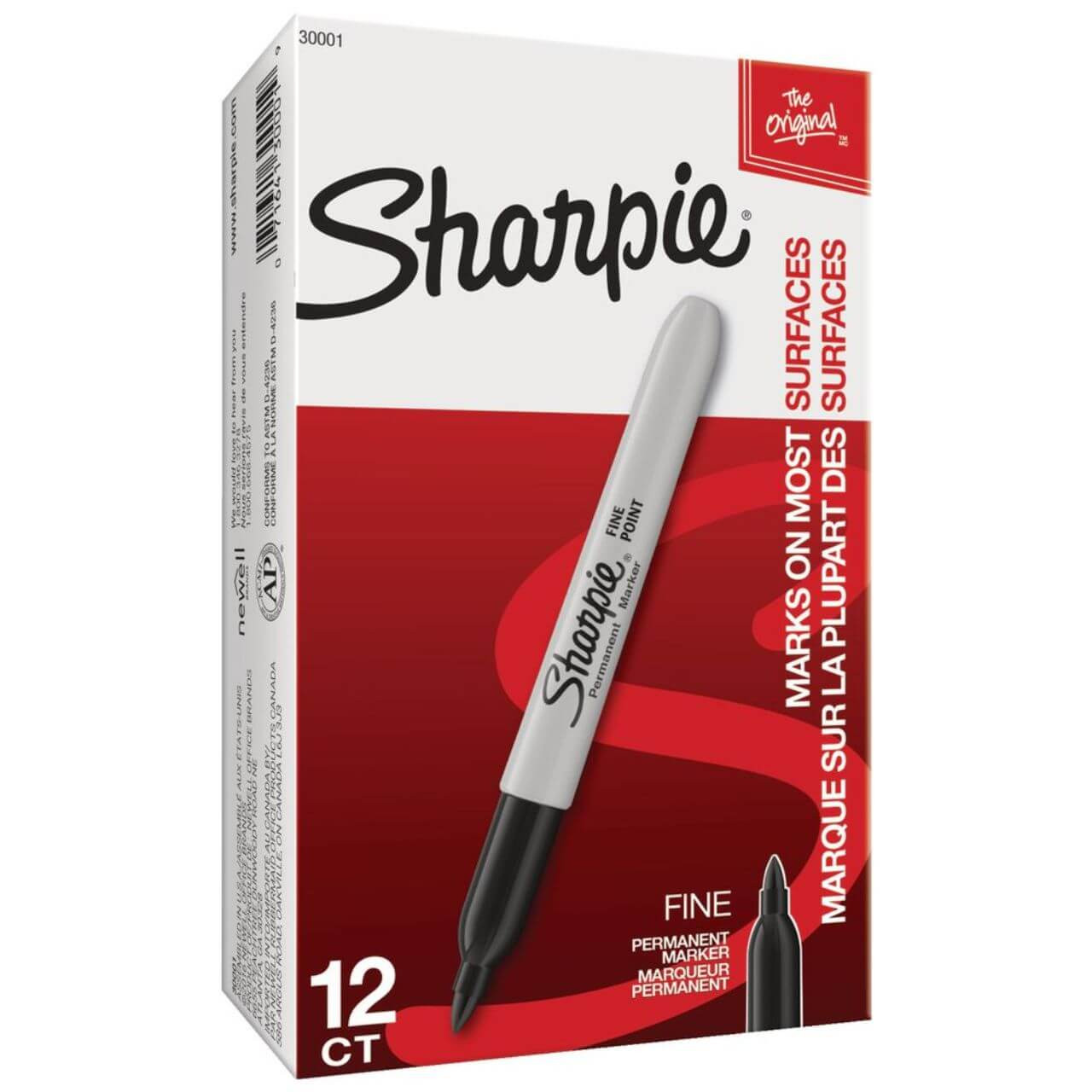 Sharpie Fine Permanent Marker Black 12pk