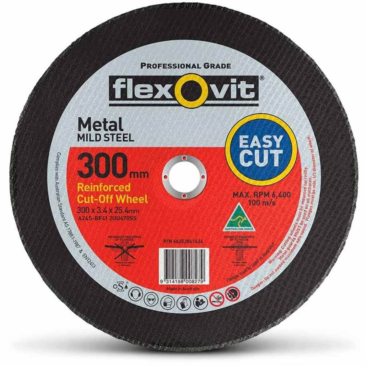 Flexovit 2UU670SS 300x3.4x25.4 High Speed Metal Cut Off Wheel 20/box
