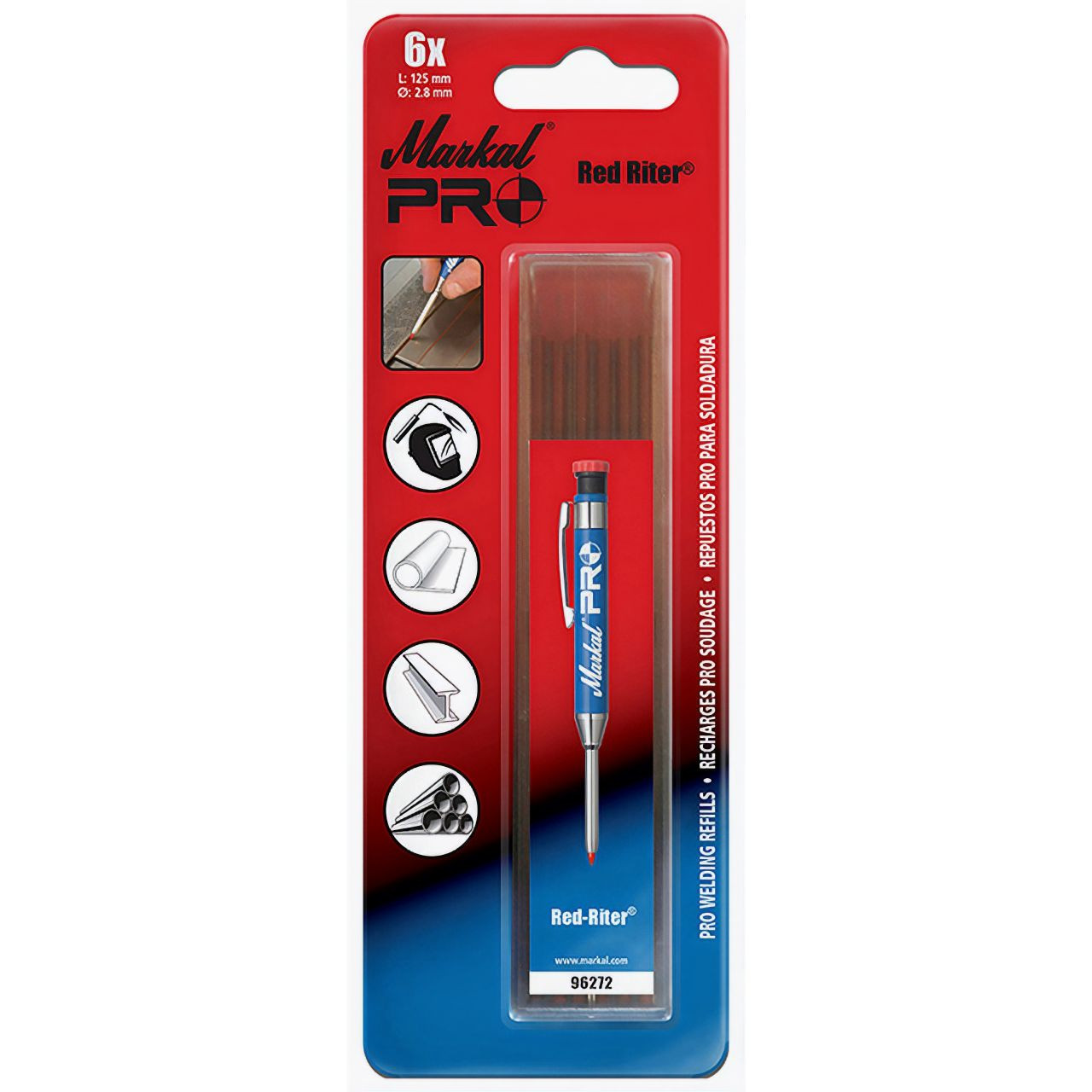 Markal Pro Marker Red-Riter Refills (Welding Applications) 6pk