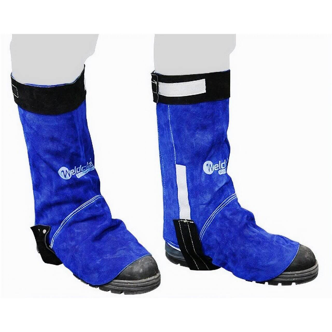 Promax Blue Leather Welding Spats Velcro 340mm