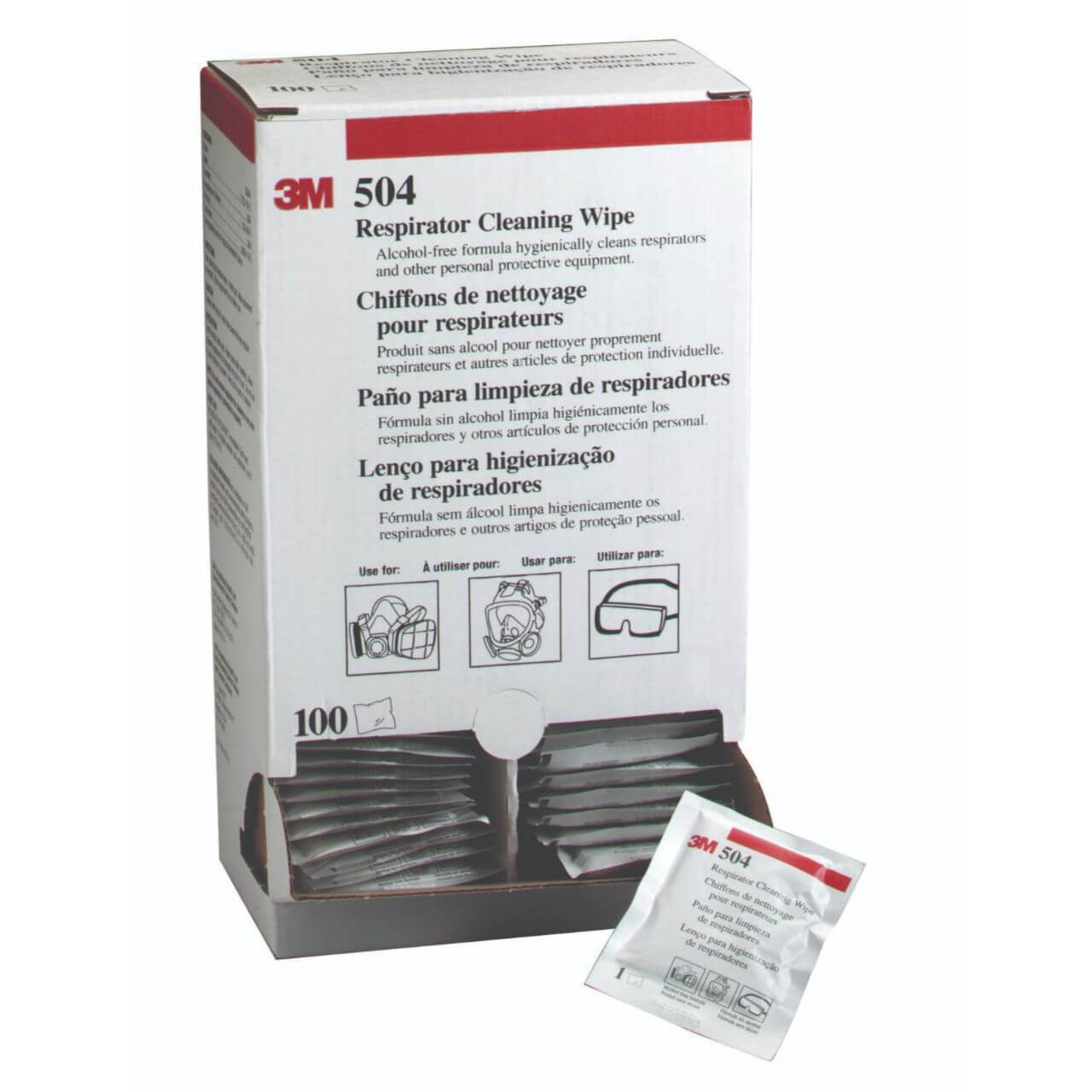 3M Respirator Cleaning Wipes 504/07065 100/box