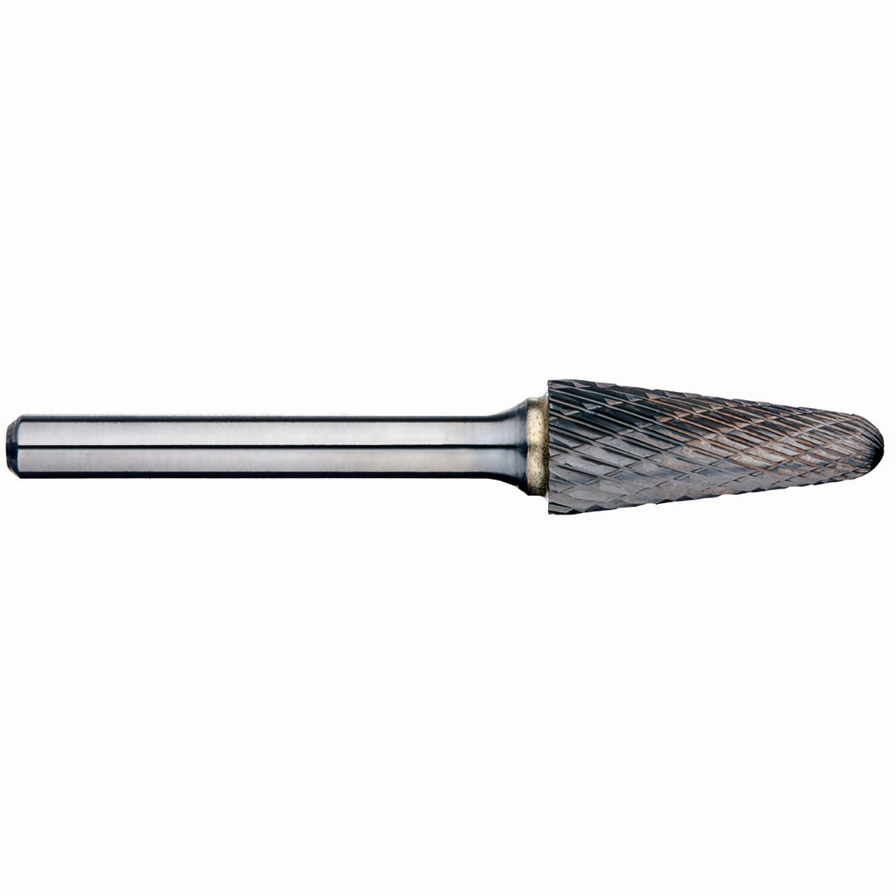 Alpha 1/2x1-1/8 Tapered Ball Nose Carbide Burr 1/4 Shank