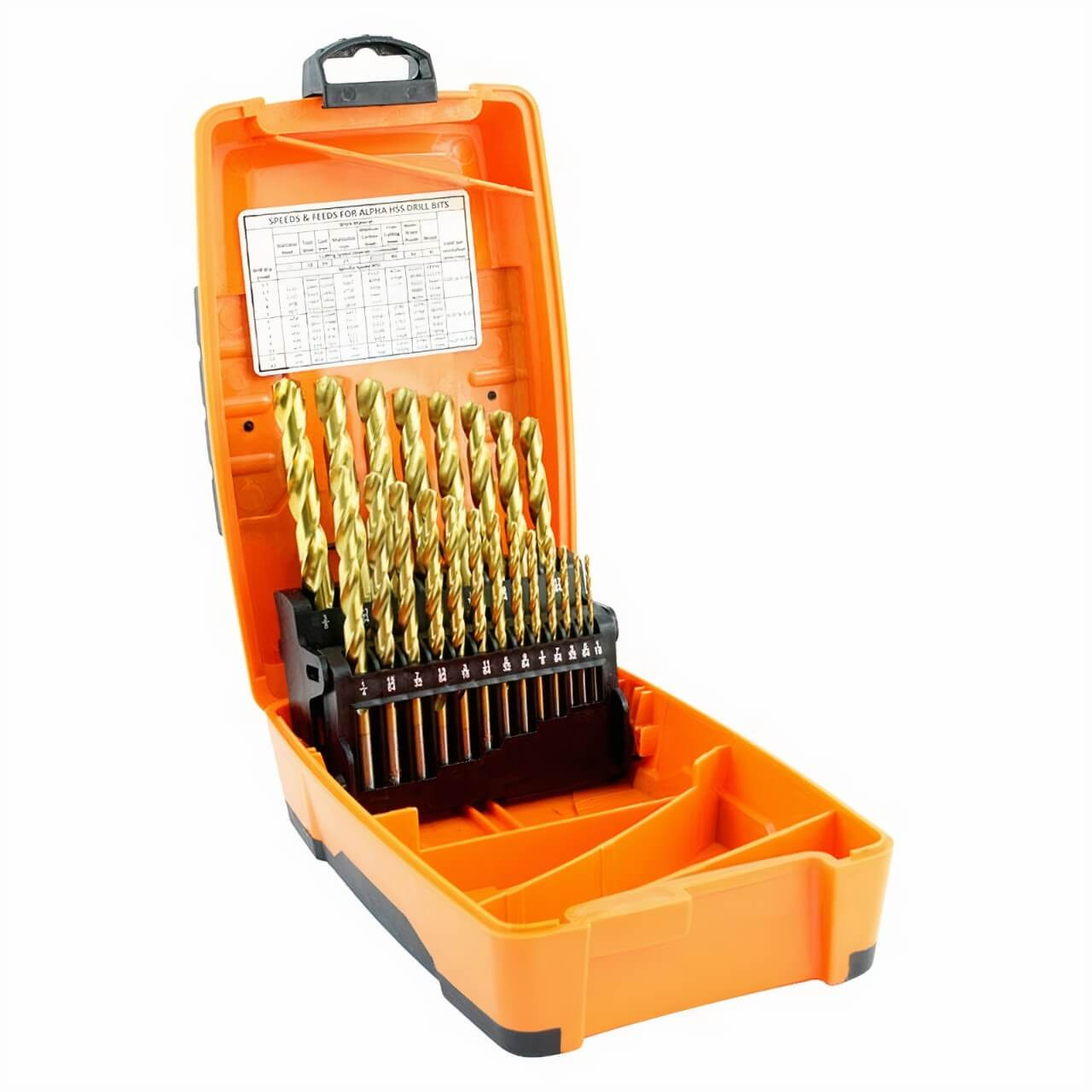 Alpha 1/16-3/8 Imperial Gold Series Tuffbox Drill Set 21pce