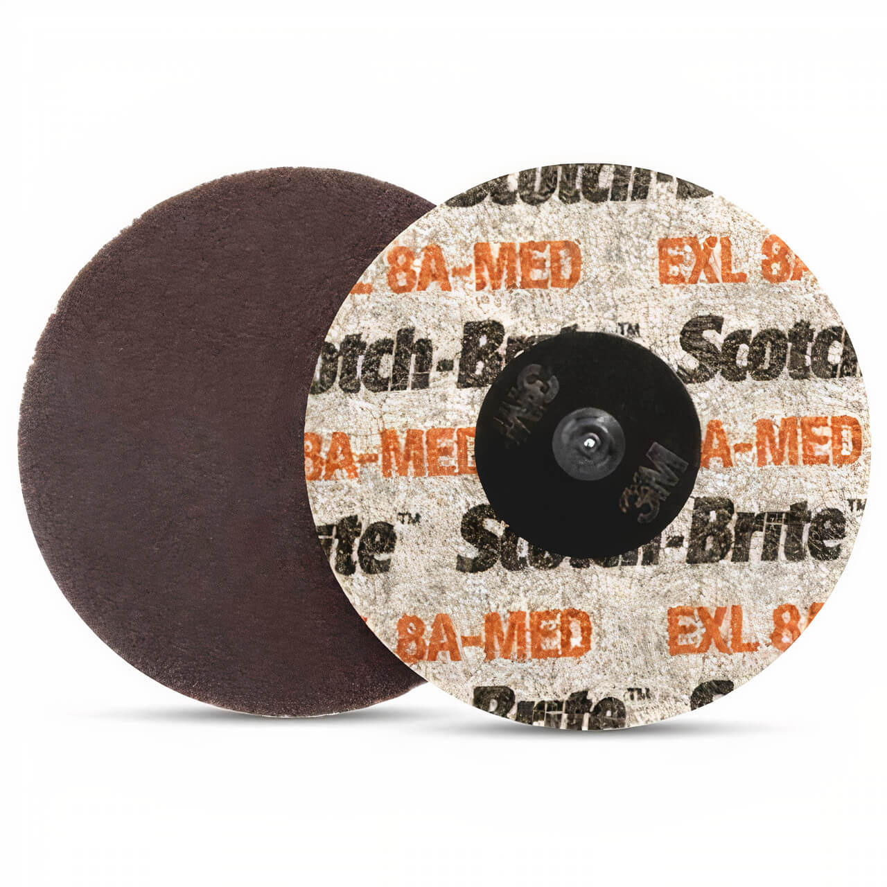3M Scotch-Brite 75mm Roloc Unitized Wheel 8A-MED Tan/Orange