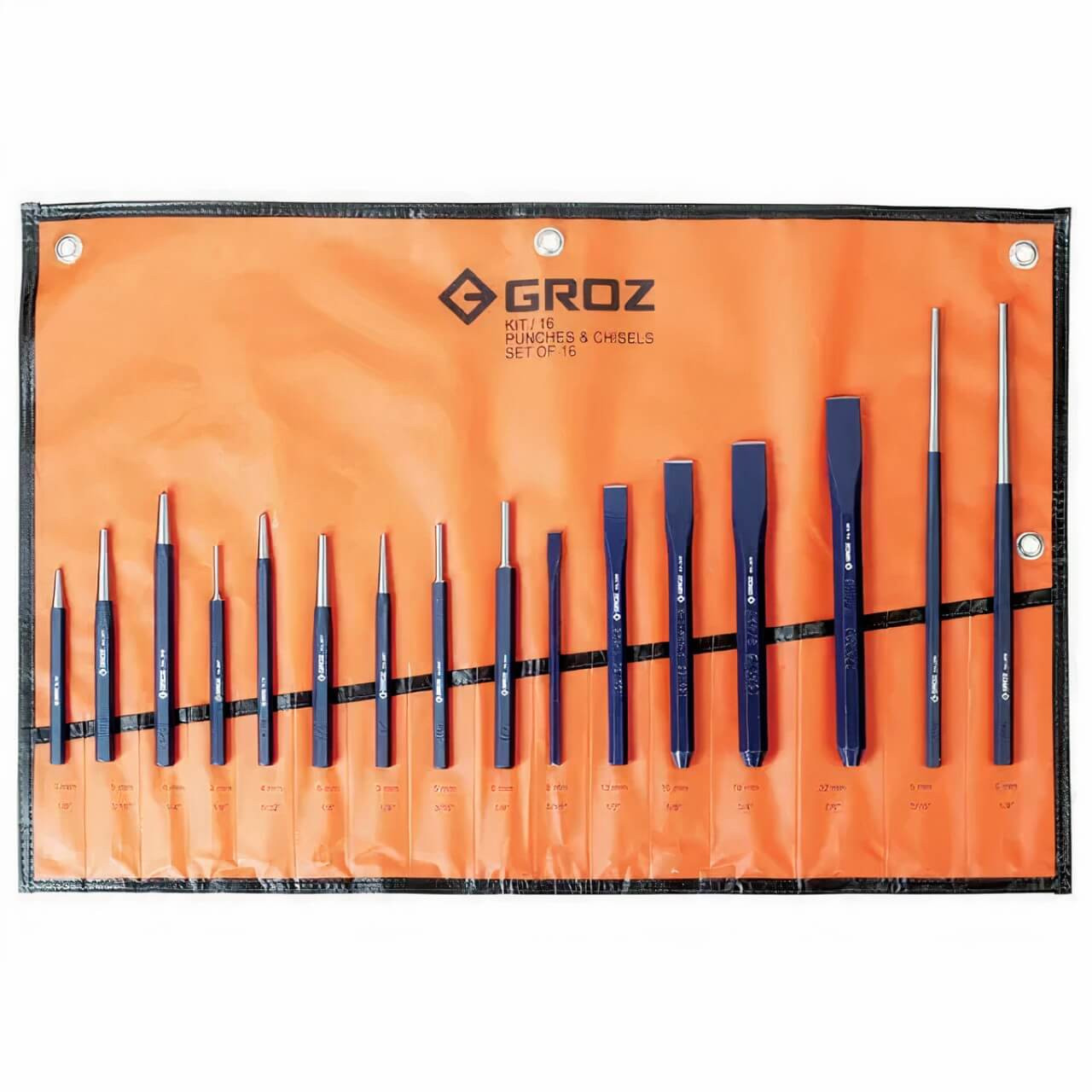 Groz KIT/16/ST Punch & Cold Chisel Set 16pce
