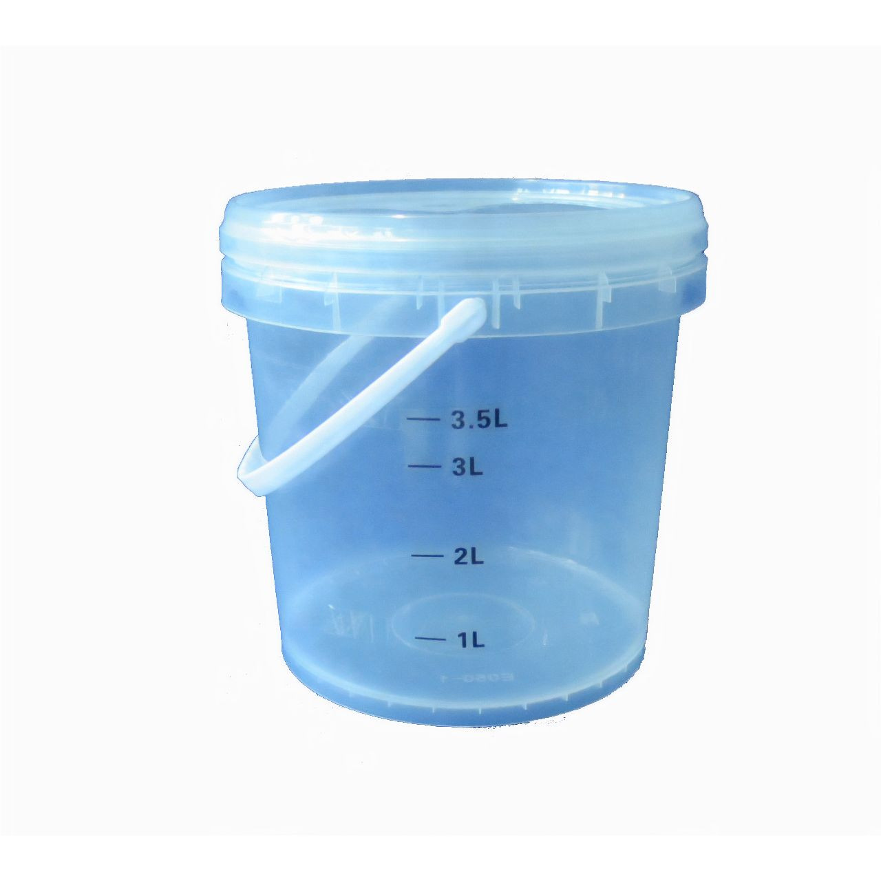 Clear Plastic Bucket 5L with Lid and Measurements