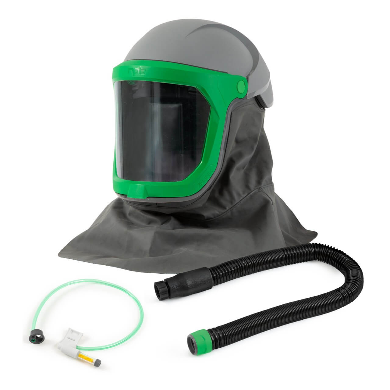 RPB Z-Link Respirator c/w Safety Lens. Zytec FR Shoulder Cape. Breathing Tube & Low Flow Indicator