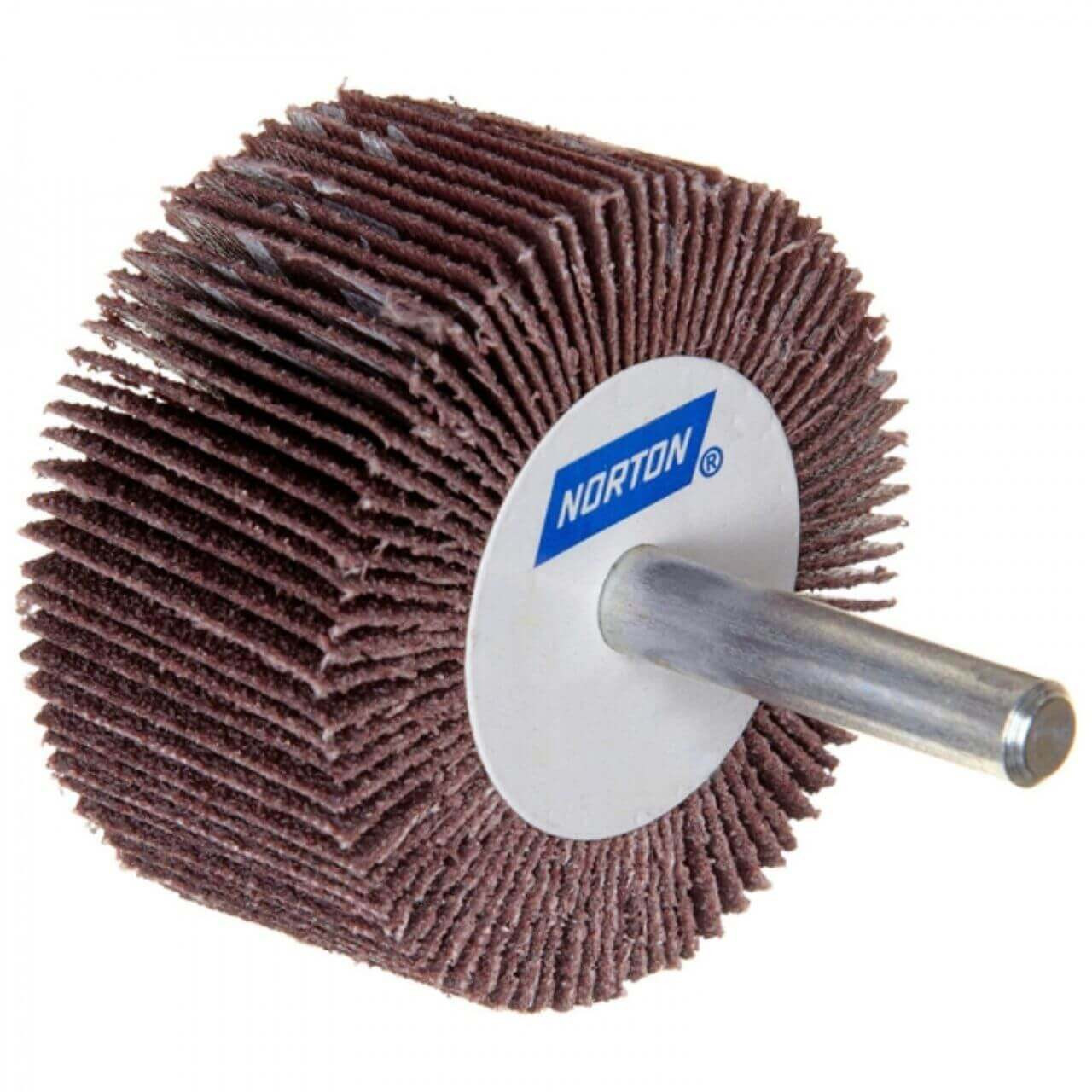 Norton Flap Wheel Alox 6mm Spindle 60x40mm P60