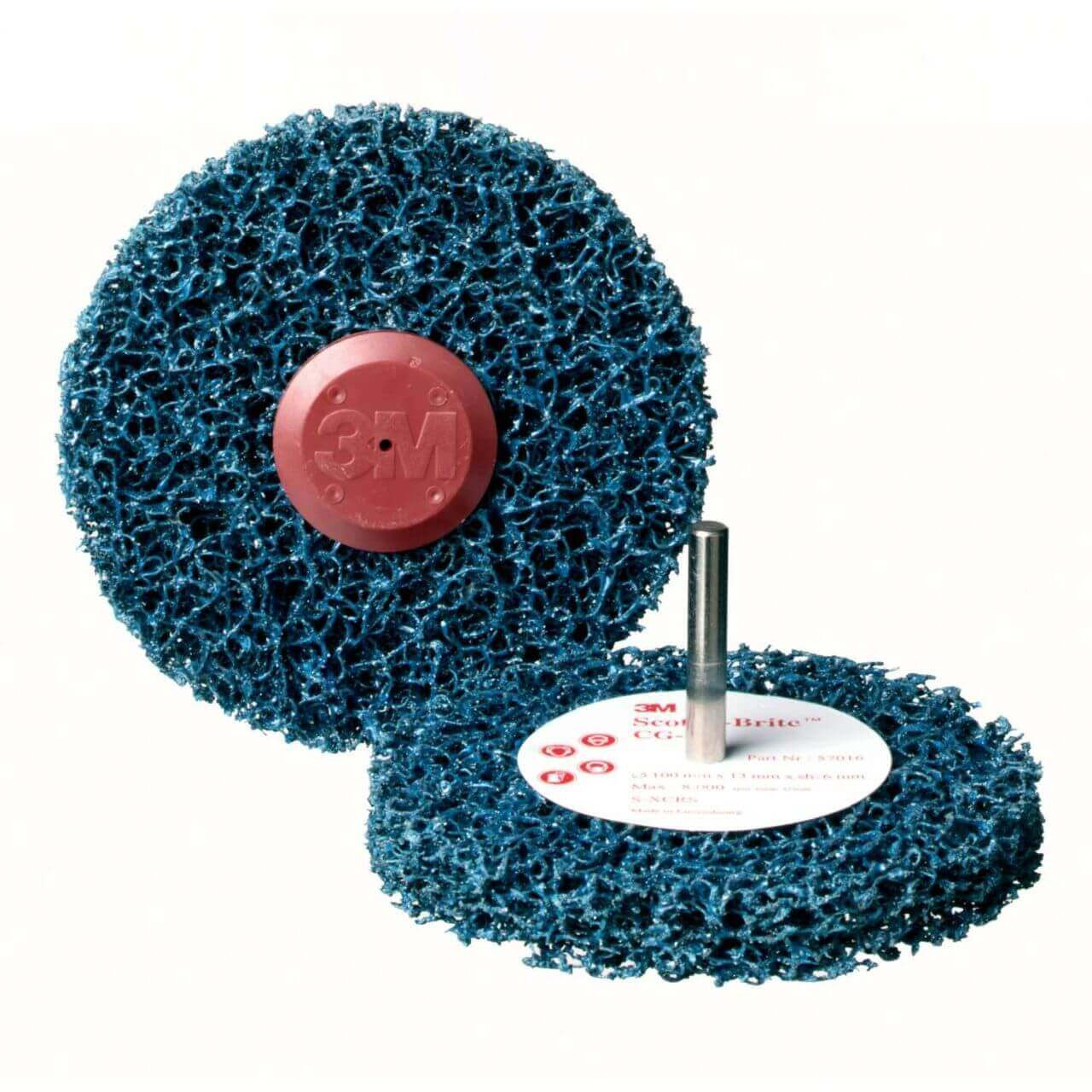 3M Scotch-Brite 100x13mm 6mm Shaft Clean & Strip Disc GP Blue XCRS