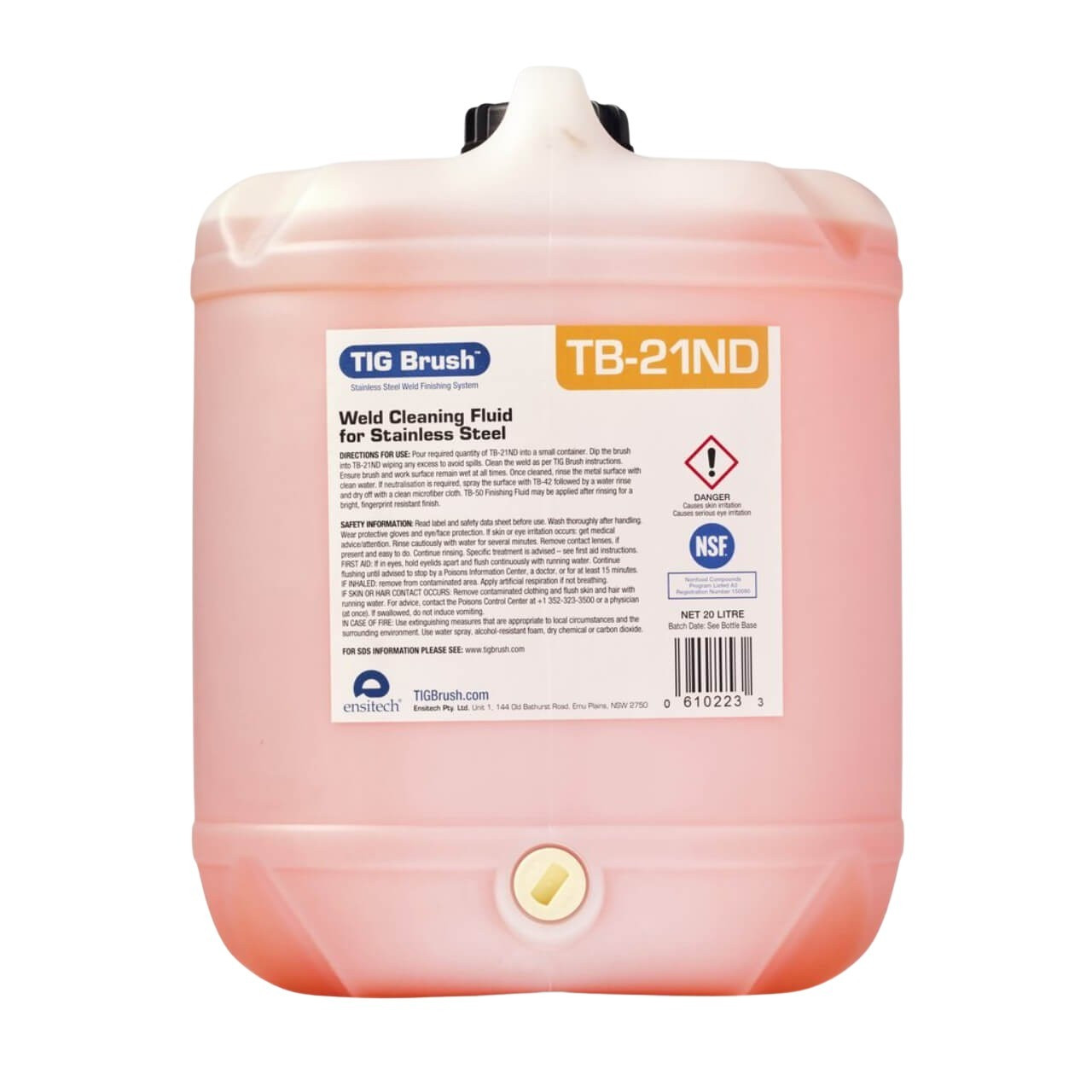Tig Brush TB-21ND Weld Cleaning Fluid 20 Litre